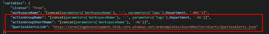 Azure ARM Template - Variables